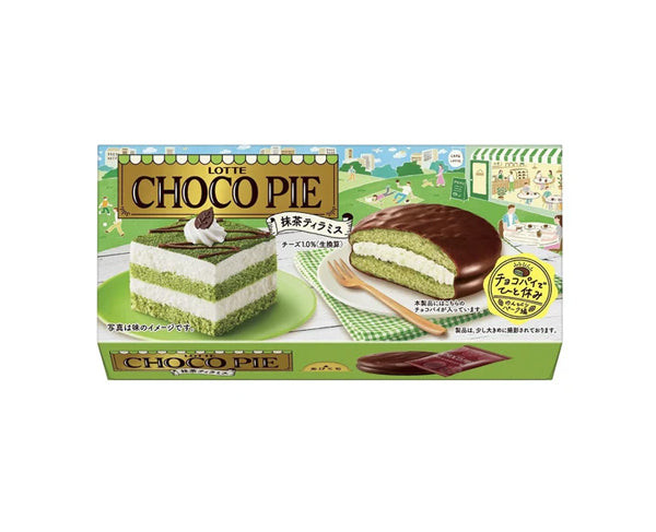 Choco Pie Japonais Lotte saveur Matcha Tiramisu enrobé de chocolat