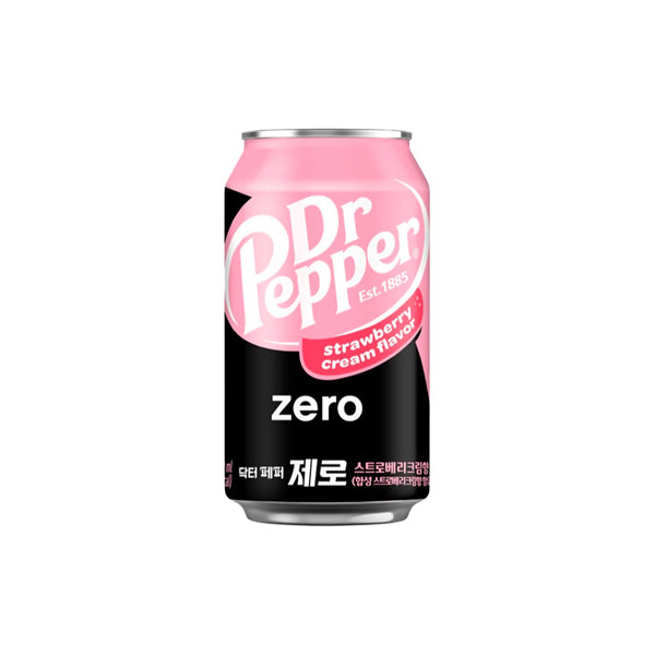 Dr. Pepper Zero Strawberry Cream – Soda Coréen Fraise - 350ML