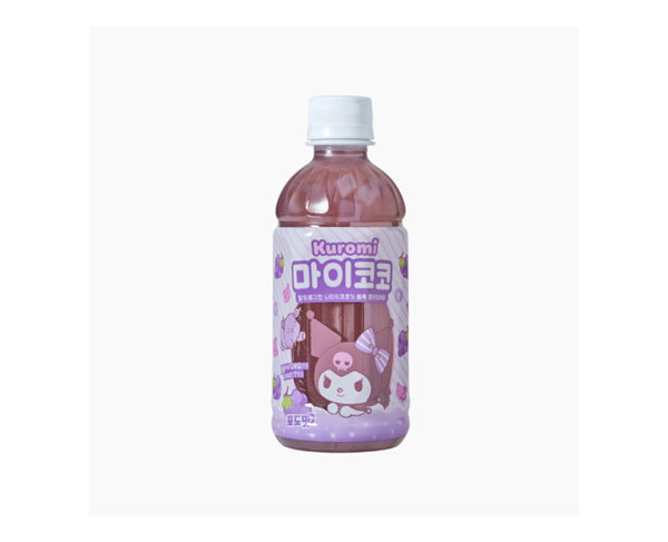 Bouteille de boisson coréenne MY COCO Kuromi saveur raisin avec morceaux de nata de coco – 340ml