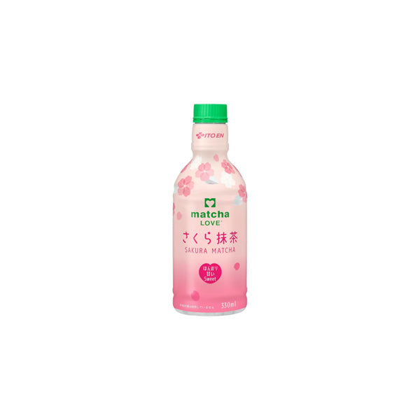 Bouteille de thé matcha japonais Itoen édition limitée Sakura avec fleurs de cerisier.