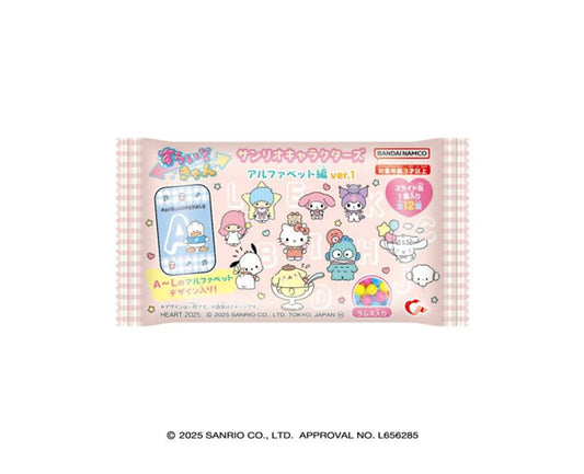 Boîte métal Sanrio avec bonbons Ramune alphabet japonais 6g