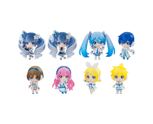 Figurine surprise Snow Miku 2025 avec chewing-gum japonais – Edition Gashapon Bandai