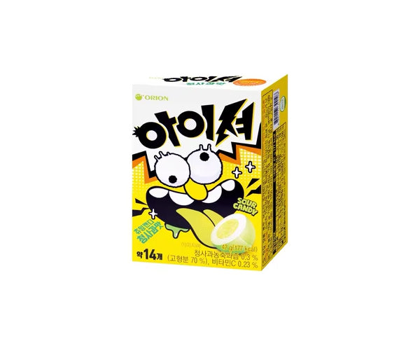 Bonbons corĂ©ens chewing-gum Ă la pomme verte avec poudre acidulĂ©e â 42g