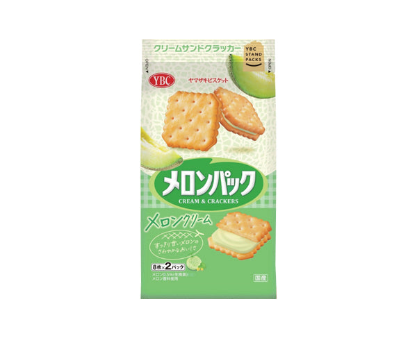 Biscuits japonais Melon Pack Cream & Crackers – biscuits croquants fourrés crème saveur melon