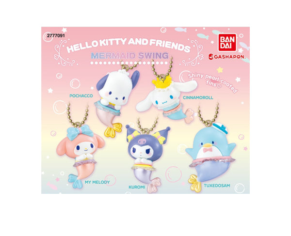 Sanrio Mermaid Swing Charms – breloque sirène à suspendre, gashapon Bandai