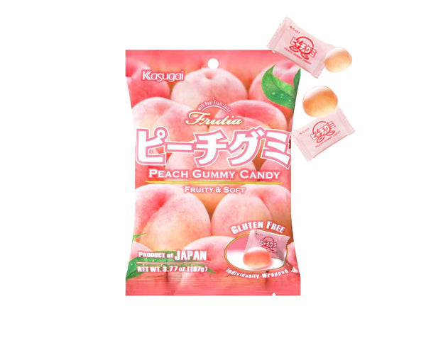Bonbons gummy japonais à la pêche – Kasugai 107g