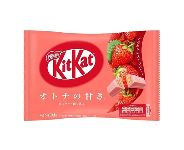KitKat Mini Fraise Japonais – chocolat blanc et gaufrette 113g