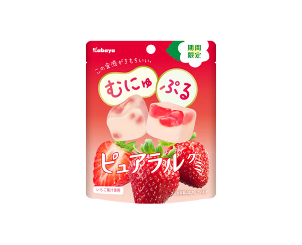 Bonbons Japonais Munyu Puru Fraise – Gummy au cœur jelly 58g