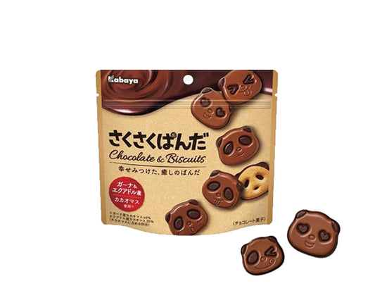 Biscuits japonais en forme de panda au chocolat – Saku Saku Panda 47g