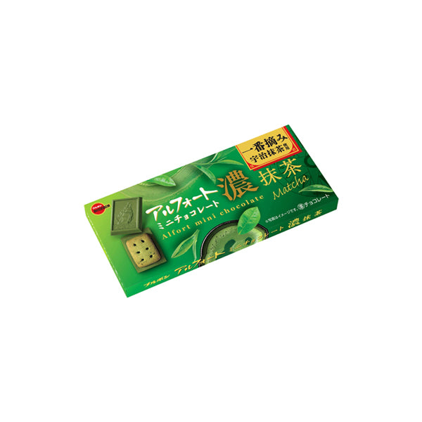 Boîte de biscuits japonais Bourbon Alfort Mini au chocolat vert haut de gamme au thé matcha d'Uji de Kyoto