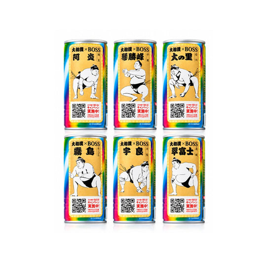 Canette de café au lait japonais de distributeur Suntory Boss Rainbow Mountain Blend édition Grand Sumo 185ml