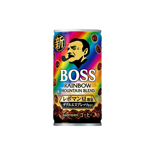 Canette de café au lait japonais de distributeur Suntory Boss Rainbow Mountain Blend édition Grand Sumo 185ml