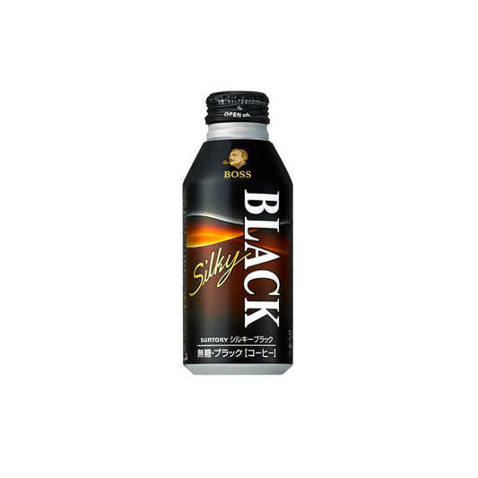 Bouteille canette de café noir pur japonais Suntory BOSS Silky Black.