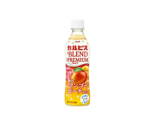 Boisson japonaise Calpis Blend Premium Rich Mango & White Peach 430ml – lait fermenté fruité
