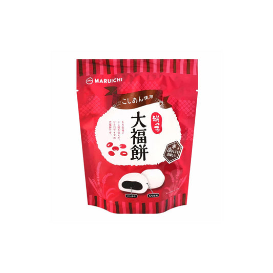 Mochi Daifuku traditionnel blanc Maruichi fourré à la pâte de haricots rouges azuki.