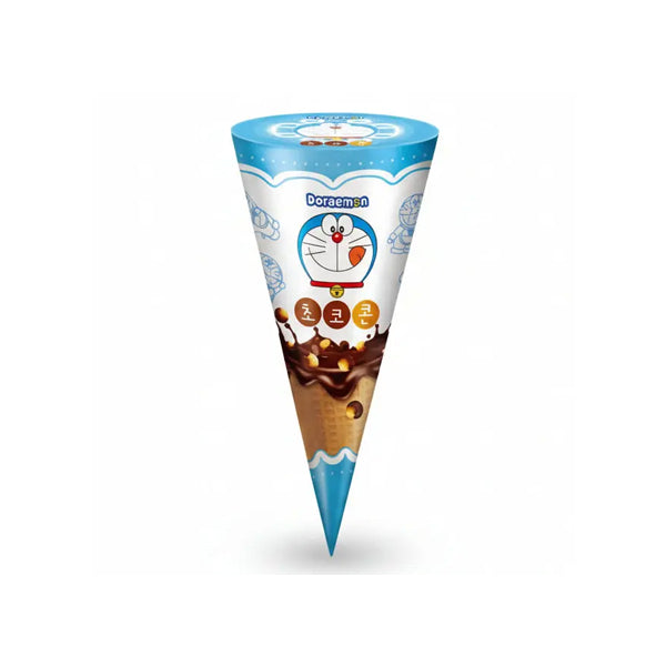 Sachet de snacks soufflés coréens Namu Doraemon Choco Corn enrobés de chocolat au lait