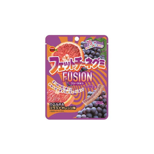 Paquet de bonbons japonais Bourbon Fettucine Gummy Fusion saveur raisin Cabernet et orange sanguine