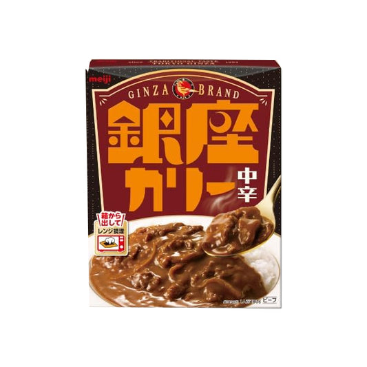 Plat préparé japonais Meiji Ginza Curry saveur Medium-Hot au bœuf.
