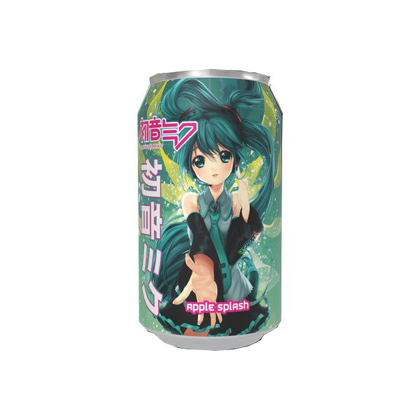 Canette de boisson pétillante collector Kawaji Hatsune Miku saveur pomme 330ml.