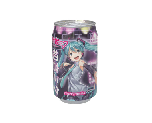 Soda japonais Hatsune Miku saveur cerise vanille en canette 330ml – édition limitée kawaii