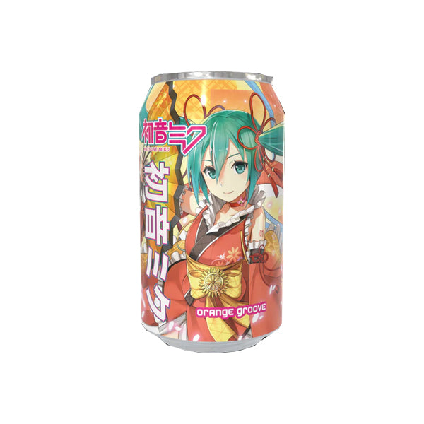 Canette de soda de collection officielle Hatsune Miku saveur orange par Kawaji 330ml.