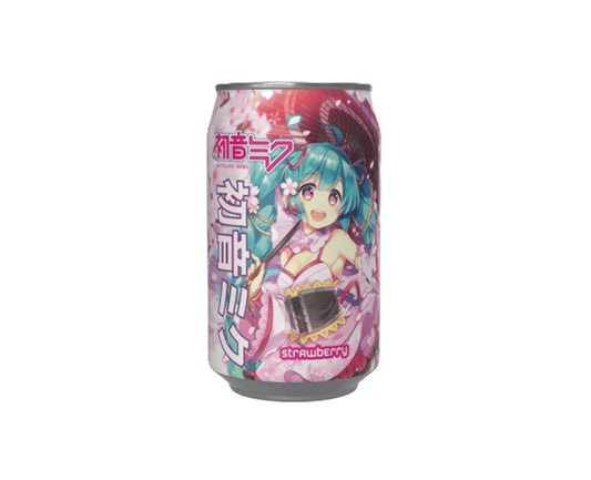 Canette Hatsune Miku Strawberry Flavour Soda boisson japonaise fraise édition limitée kawaii
