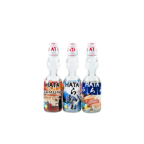 Bouteille de soda japonais Ramune Hata avec bille de verre, édition spéciale Japon.