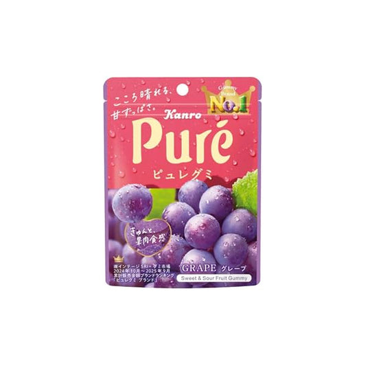KANRO Puré Gummy Grape - Bonbons gélifiés japonais au raisin 56G