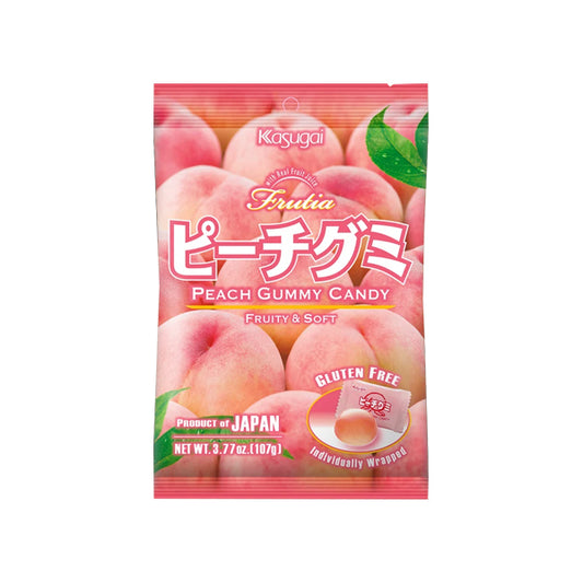 KASUGAI Peach Gummy - Bonbons gélifiés japonais à la pêche 107G