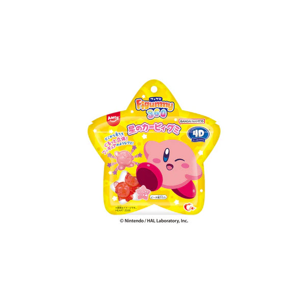 Sachet de bonbons gélifiés tridimensionnels japonais Heart Kirby Figummy 4D au jus de pêche.