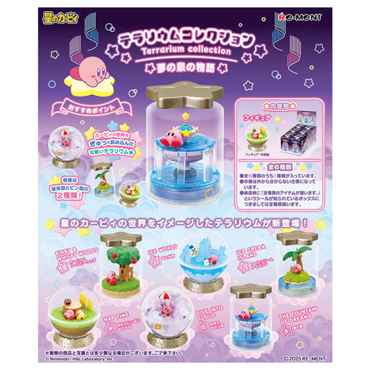 Terrarium miniature Kirby Tail of the Dream Fortune montrant Kirby dans des décors de rêve.