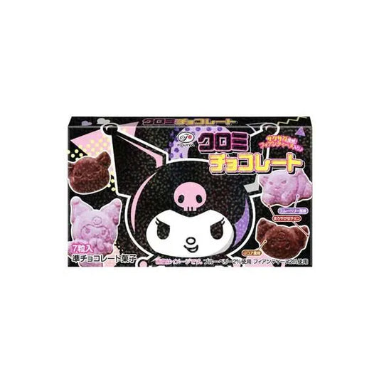 Chocolat moulé japonais Fujiya Kuromi Character Shaped Chocolate saveur myrtille et éclats de crêpe croustillante
