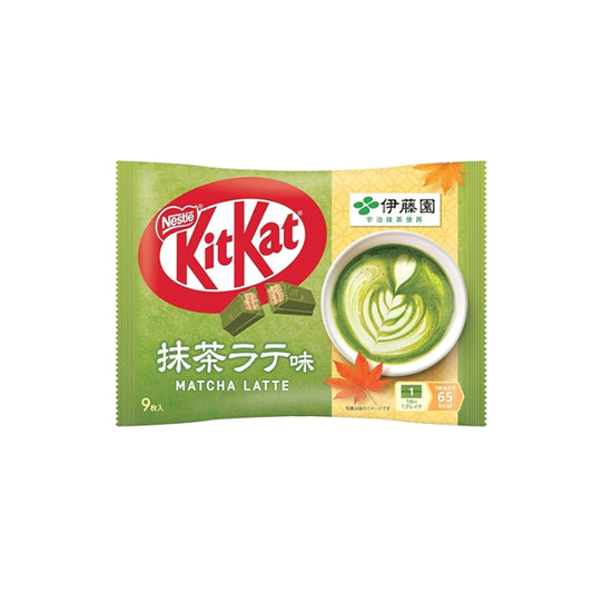 Sachet de mini KitKat japonais au thé vert Matcha Latte collaboration Itoen.