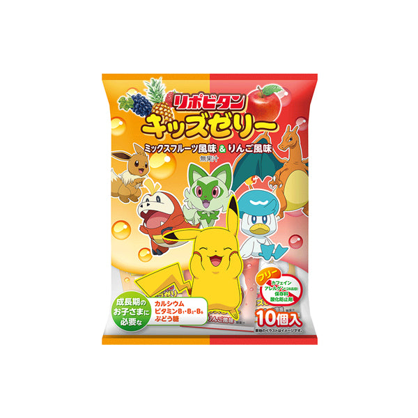 Grand sachet de collations gélifiées japonaises Taisho Lipovitan Kids Pokémon saveurs assorties fruits mixés et pomme