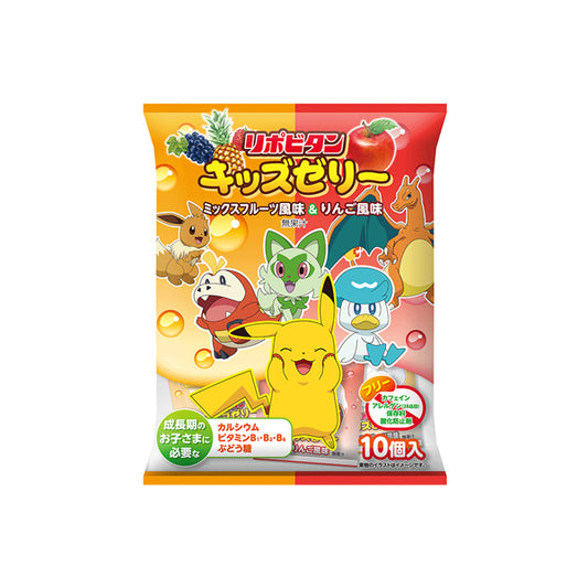 Grand sachet de collations gélifiées japonaises Taisho Lipovitan Kids Pokémon saveurs assorties fruits mixés et pomme