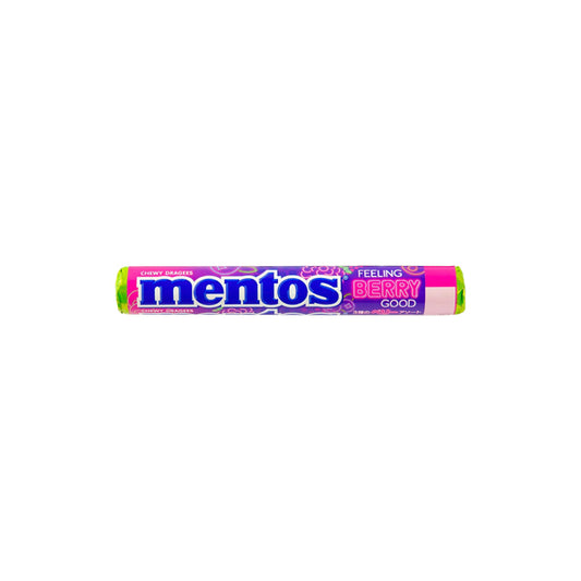 Rouleau de bonbons japonais Mentos Feeling Berry Good aux saveurs de baies sauvages.