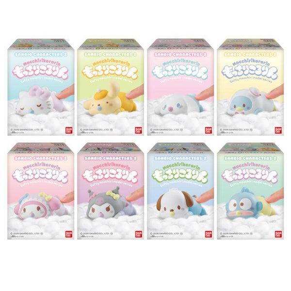 Boîtes surprises de mini figurines rondes japonaises Bandai Mochi-Kororin Sanrio Characters série 2