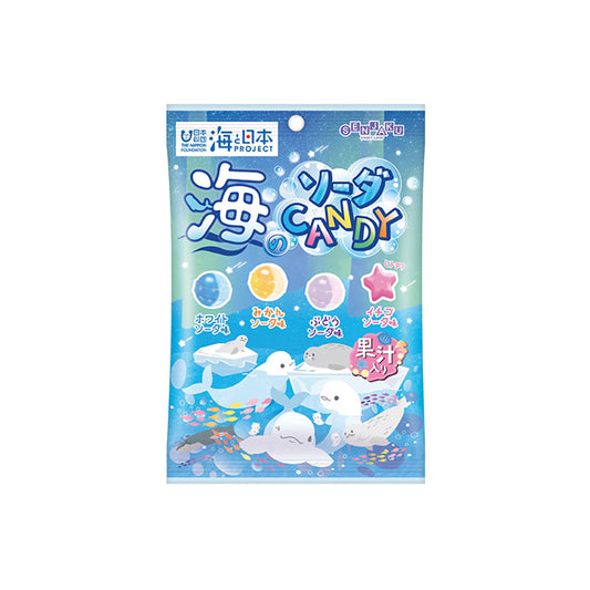 Sachet de bonbons japonais Senjaku Ocean Soda Candy saveur soda rafraîchissant.