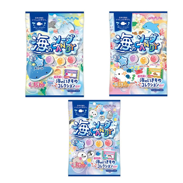 Sachet de bonbons japonais Senjaku Ocean Soda Candy saveur soda rafraîchissant.