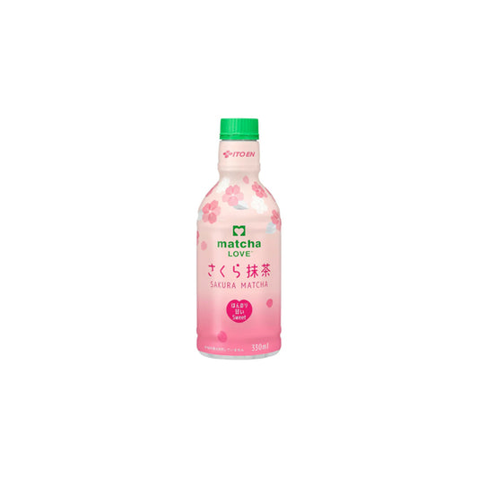 Bouteille de thé matcha japonais Itoen édition limitée Sakura avec fleurs de cerisier.