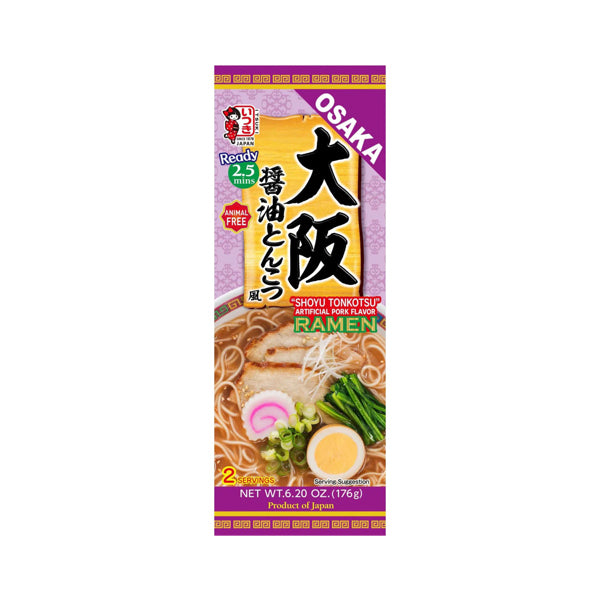 Paquet de nouilles instantanées japonaises végétaliennes Itsuki Osaka Shoyu Tonkotsu-Fu Ramen.