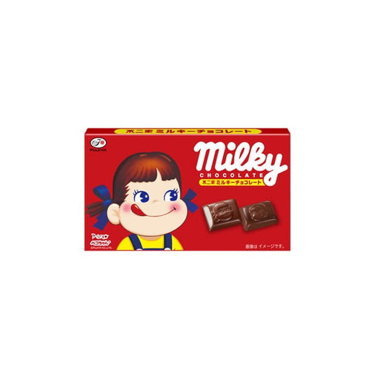 Tablette de chocolat au lait japonais Fujiya Peco-Chan Milky Chocolate avec emballage illustré de la mascotte