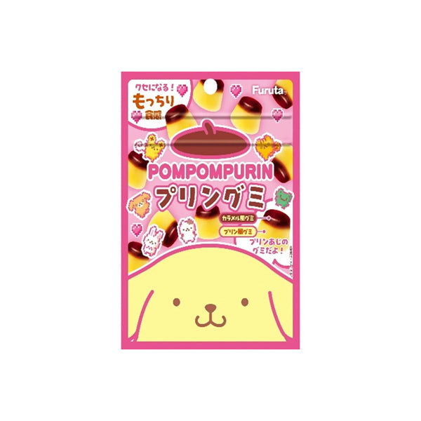 Succombez à la texture des bonbons Pompompurin Pudding Gummy de Furuta 🍮✨ ! Retrouvez le goût authentique du flan purin japonais au caramel. Import Japon 🇯🇵