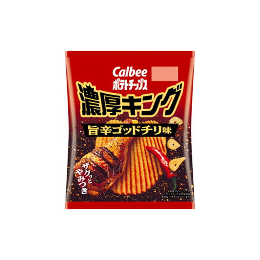 Sachet de chips japonaises Calbee Rich King saveur piment intense