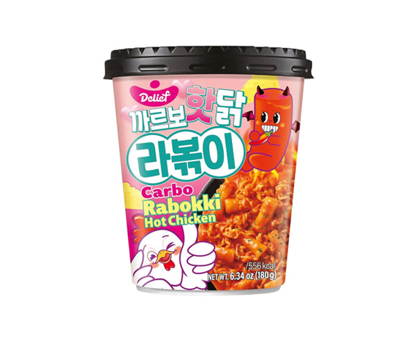 Rabokki coréen au poulet épicé carbo avec nouilles et tteok – 180g

