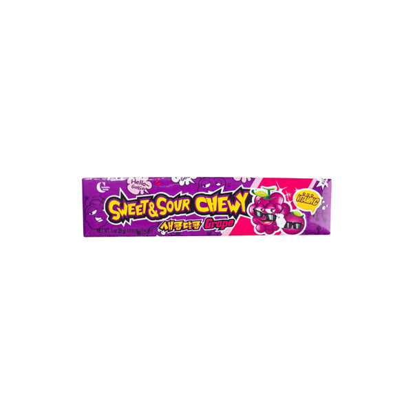 Sweet & Sour Grape Chewing Candy – Bonbons à Mâcher Raisin - 29G